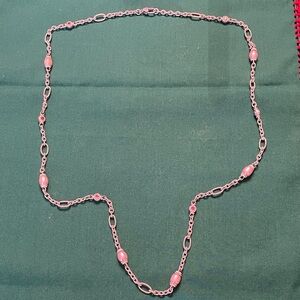 Judith Ripka Pink Oval Link Necklace